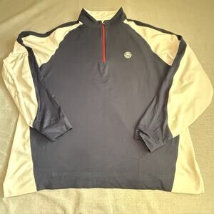 FootJoy Half Zip Pullover Junior Blue/Red/Wh Performance Golf Long Sleeve Sz XL